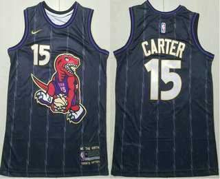 Mens Toronto Raptors #15 Vince Carter Black 2024 City Edition Swingman Sponsor Stitched Jersey